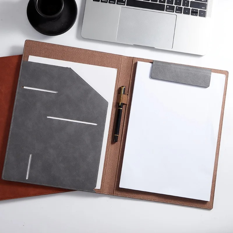 Leather Work Folder - 블랙 A4 컨퍼런스 가죽 포트폴리오 폴더