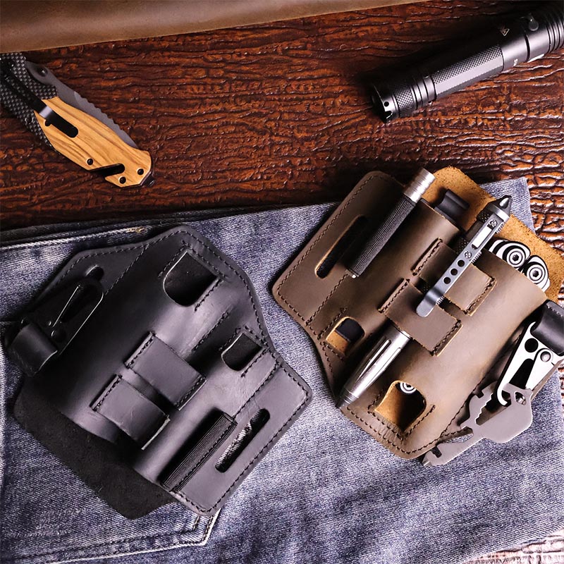 Leatherwork Knife Sheath - 야외 작업 Multitool 홀더 외장 전술
