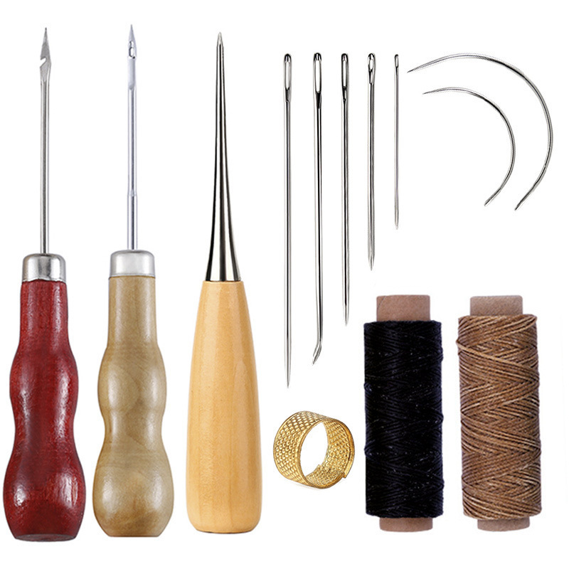 Leatherwork For Beginners - 초보자/전문가용 13개입 왁스 처리된 실 가죽공예