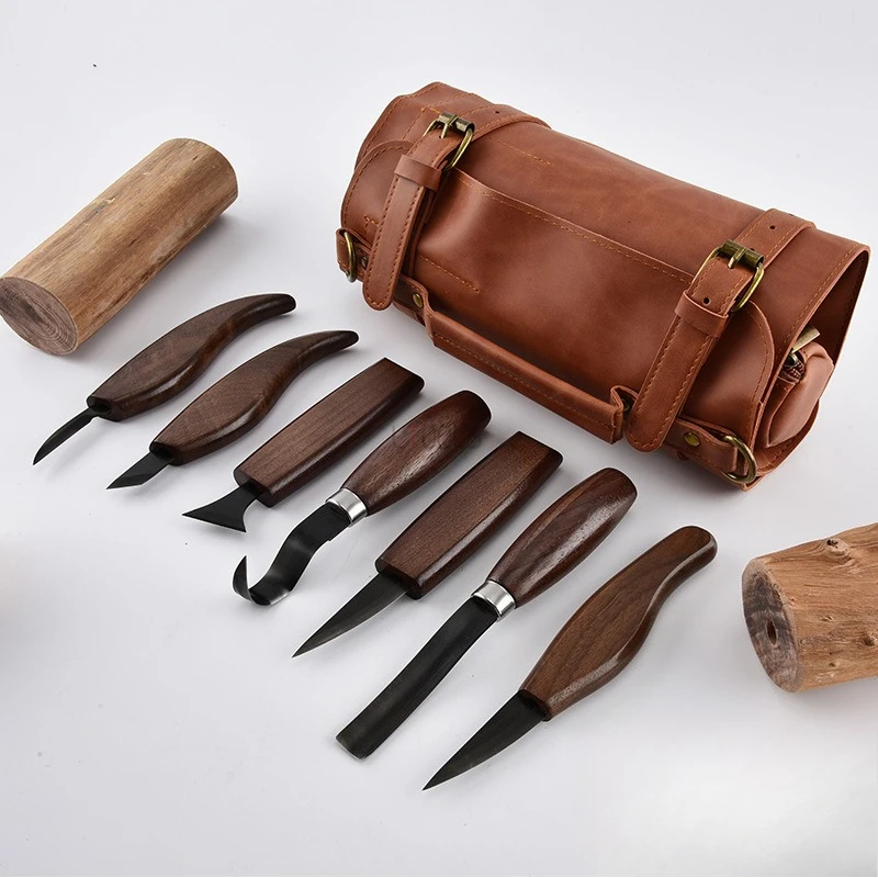 Beginner Leatherwork Kit - 목각 키트 디럭스 수제 조각 칼