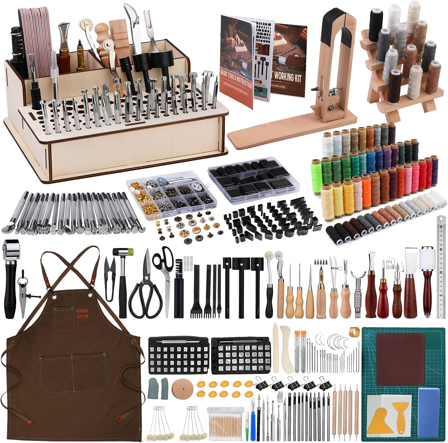 Beginner Leatherwork Kit - 초보자를 위한 628종 가죽 공예 도구