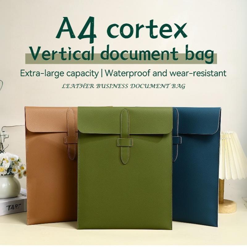 Leather Work Folder - A4 크기 스크래치 방지 두꺼운 가죽