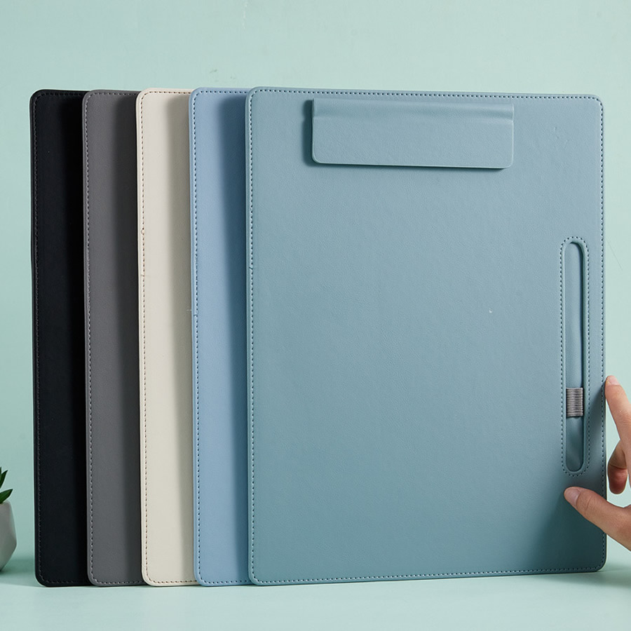 Leather Work Folder - A4 가죽 필기 클립, 비즈니스 폴더,