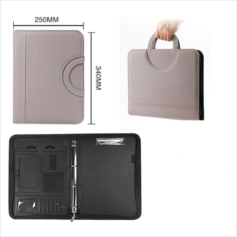 Leather Work Folder - 1Pc A4 PU 가죽 지퍼 파일