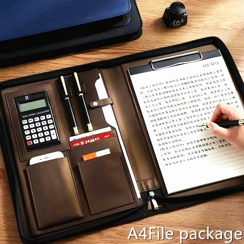 Leather Work Folder - PU 가죽 포트폴리오 A4 문서 케이스