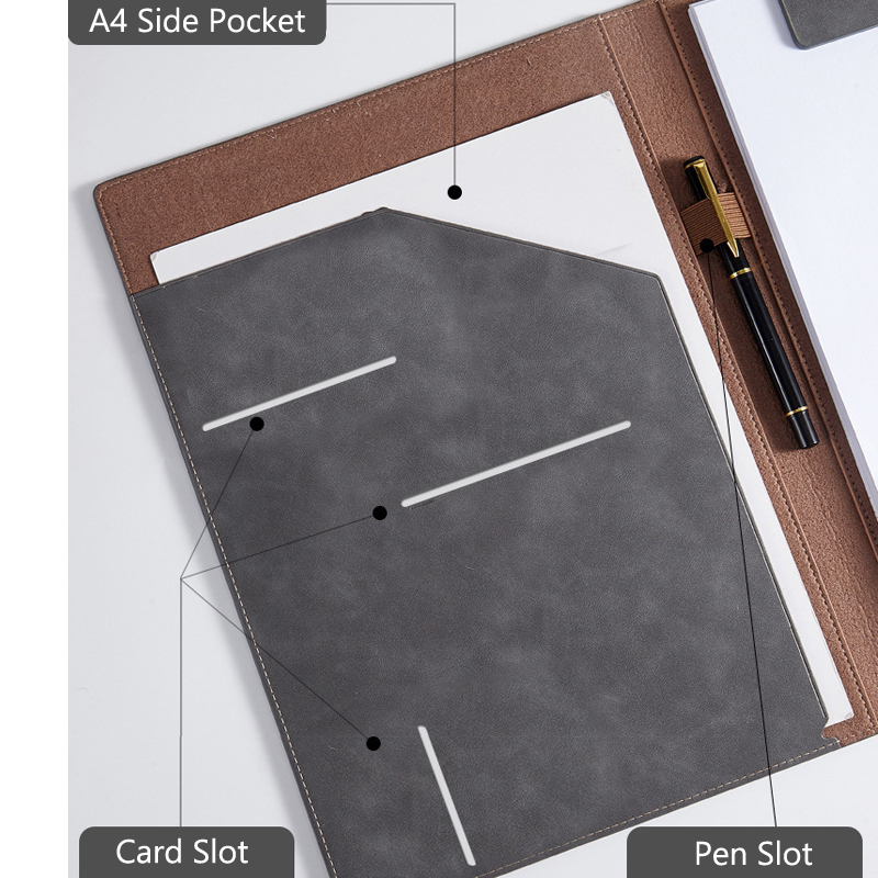 블랙 A4 컨퍼런스 가죽 포트폴리오 폴더 마그네틱 클립 - Leather Work Folder 리뷰 및 가격