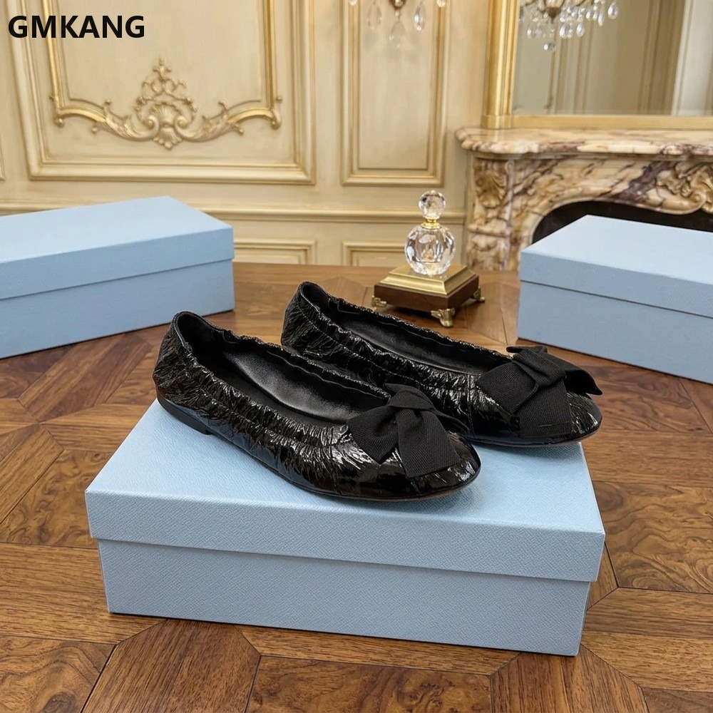 여성용 발레 플랫 슈즈, 리본 장식 주름 캐주얼 드레스 - Leather Work Dress 리뷰 및 가격