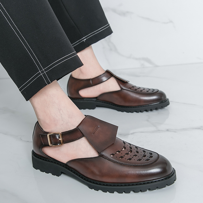 남성 비즈니스 여름 가죽 샌들 신사용 고품질 영국 레트 - Leather Work Dress 리뷰 및 가격