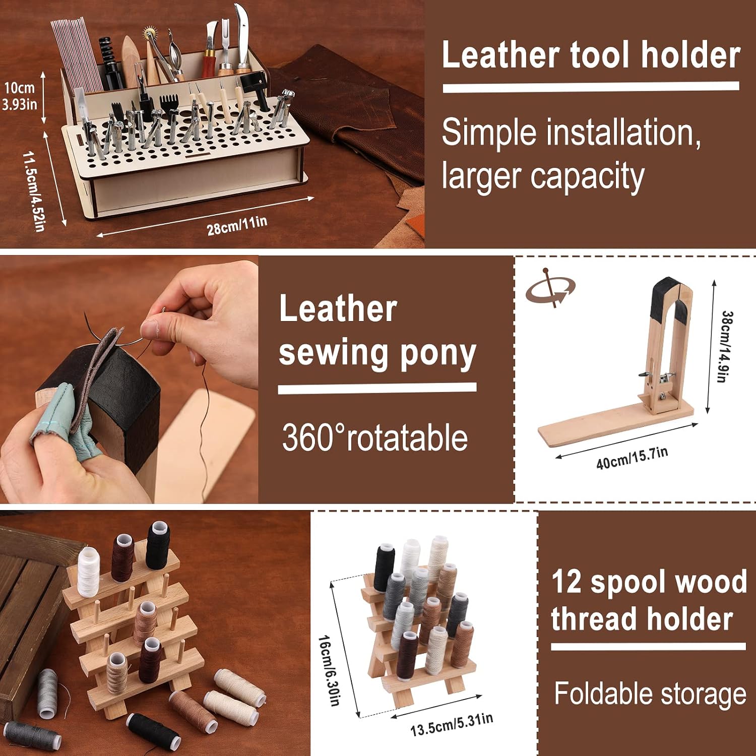 초보자를 위한 628종 가죽 공예 도구 세트, 가죽 포 - Beginner Leatherwork Kit 리뷰 및 가격