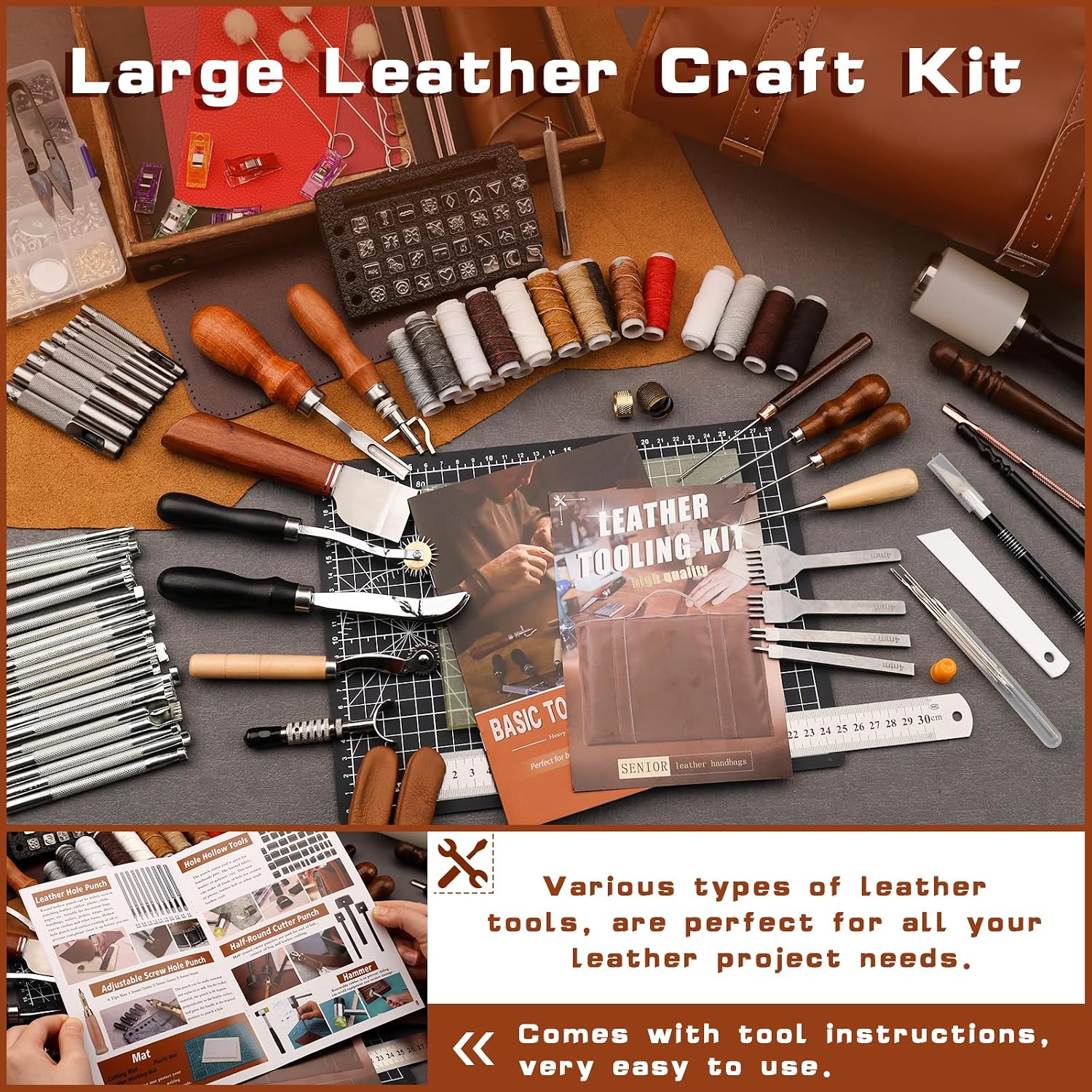 가죽 공예 도구 세트, 가죽 가공 키트, 맞춤형 핸드백 - Leather Works 리뷰 및 가격