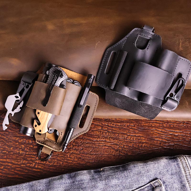 정품 가죽 전술 패니 팩, 야외 작업 허리 벨트 가방, - Leatherwork Knife Sheath 리뷰 및 가격