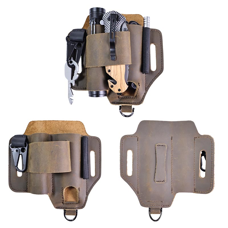 정품 가죽 전술 패니 팩, 야외 작업 허리 벨트 가방, - Leatherwork Knife Sheath 리뷰 및 가격