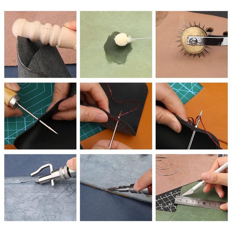 AB08-가죽 공예 도구 세트 66종 왁스칠한 실, 그 - Beginner Leatherwork Kit 리뷰 및 가격