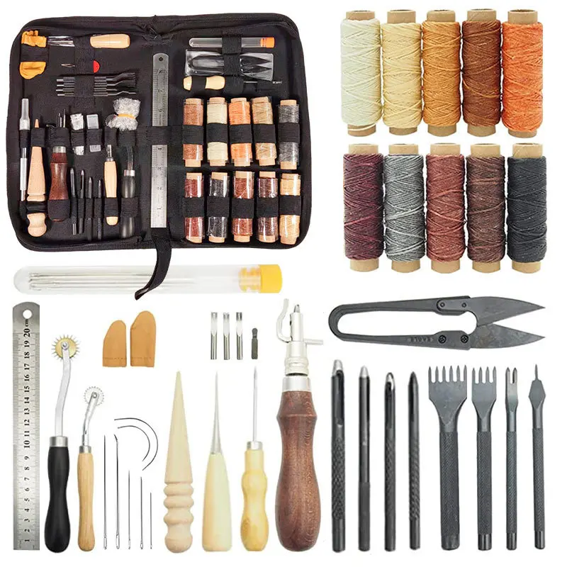 초보자를 위한 가죽 공예 도구 세트, 전문 가죽 공예  - Beginner Leatherwork Kit 리뷰 및 가격