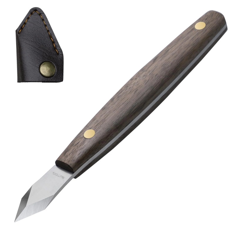 수제 조각칼, 얇은 날의 비치나무 손잡이로 조각된 나무 - Leatherwork Knife Sheath 리뷰 및 가격