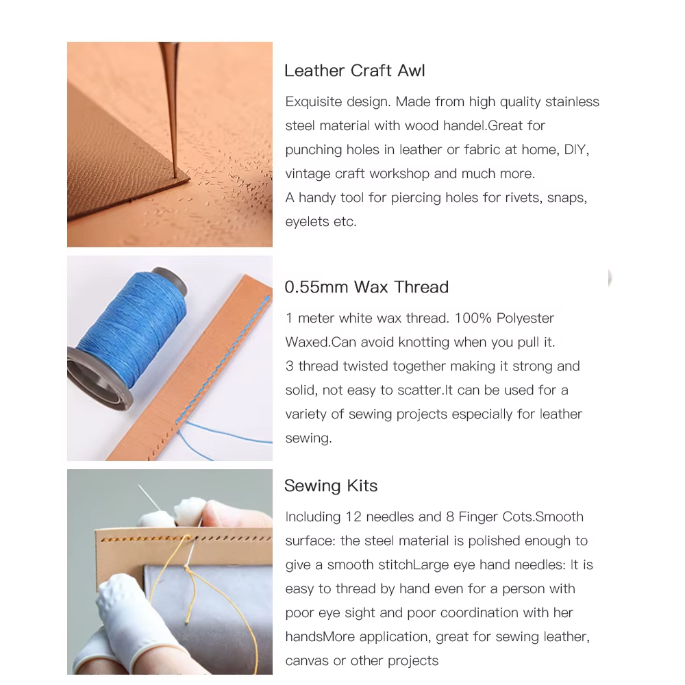WUTA 전문 가죽 공예 도구 키트 손 바느질 스티치  - Beginner Leatherwork Kit 리뷰 및 가격