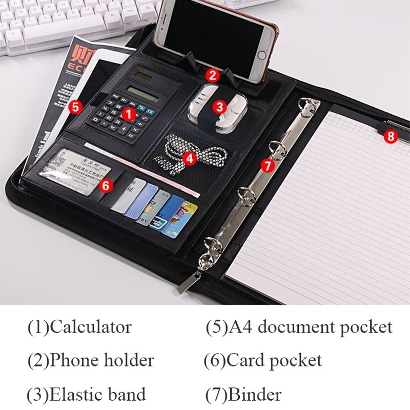 1Pc A4 PU 가죽 지퍼 파일 폴더 가방 문서 홀더 - Leather Work Folder 리뷰 및 가격